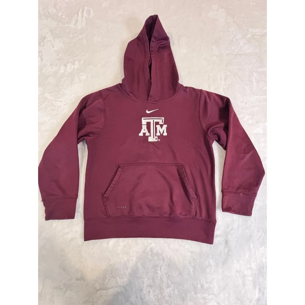 Nike Texas‎ A&M Aggies Youth Small Maroon Therma-FIT Pullover Hoodie Sweatshirt